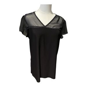 Perseption Concept V-Neck Flutter Sleeve Blouse‎ Size Medium